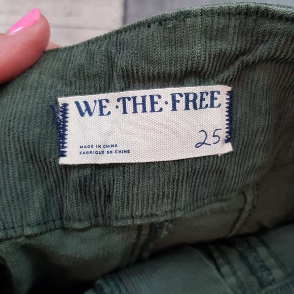 Free People Jayde Corduroy Flare Jeans 25 UK 4 Green High Rise We The Free BN - Picture 8 of 11